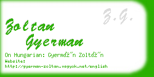 zoltan gyerman business card